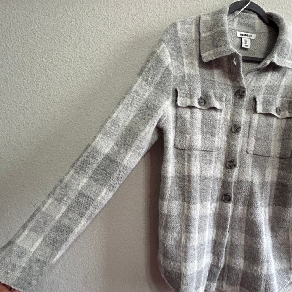 William Rast Fuzzy Soft Plaid Button Front Shacke… - image 5